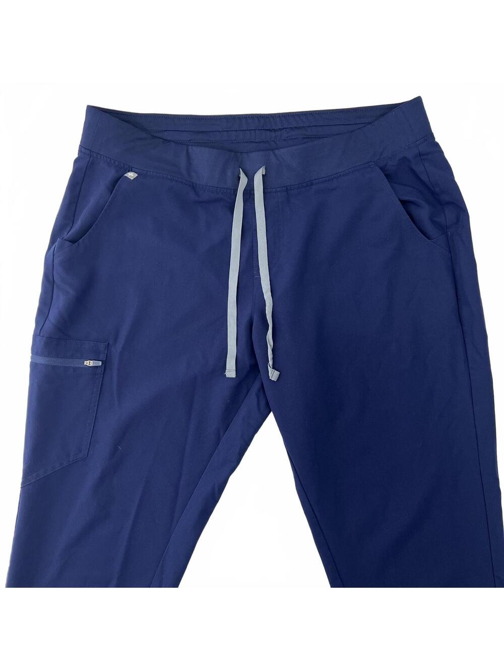 FIGS Zamora Jogger Scrub Pants XL Navy Blue Gray Drawstring Healthcare Nurse
